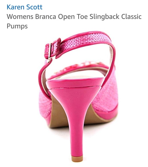 Karen Scott pink peep toe sling back pumps - Picture 4 of 8